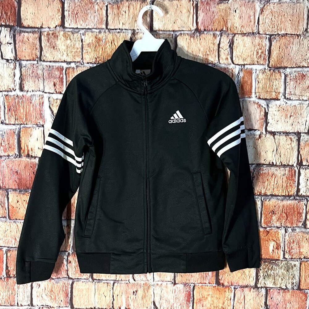 Boys Size 8 Black Adidas Zippered Jacket